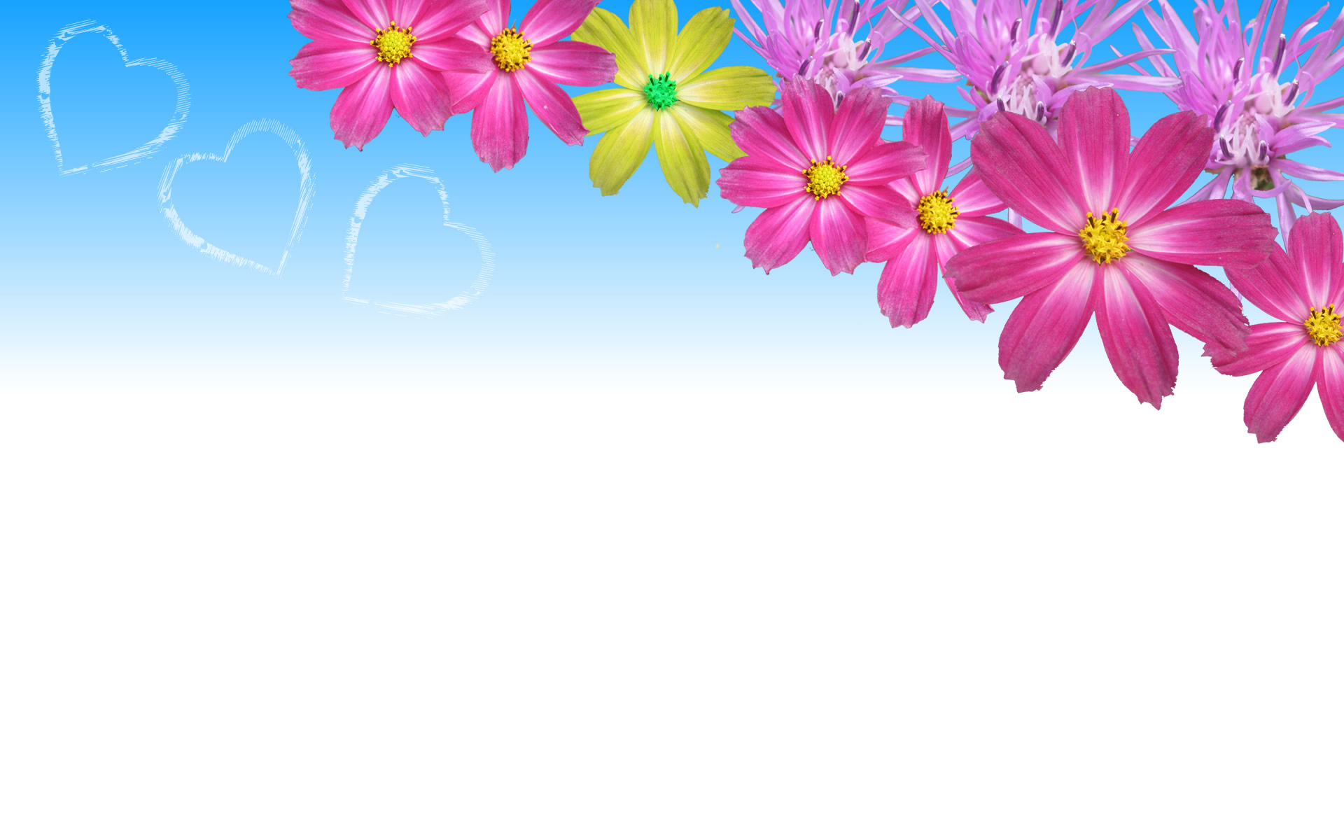 Flower Drawing Art Background For PowerPoint - Flower PPT Templates